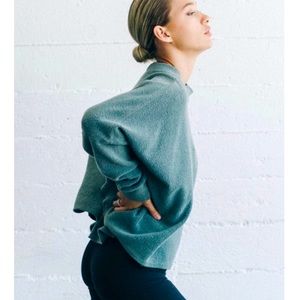 Joah Brown Classic Grunge Cutoff Top - Evergreen Sherpa sz S/M - DISCONTINUED!